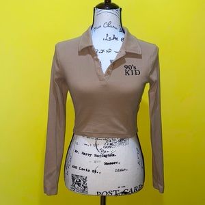 FOREVER21 Tan Cropped Top